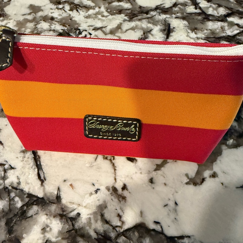 Dooney & Bourke Red and Orange Striped Pouch